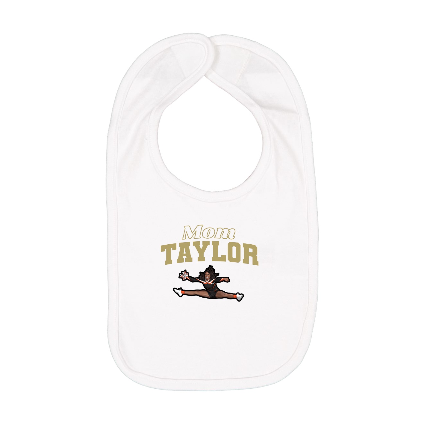 Infant Bib — Mothers Day Block in White