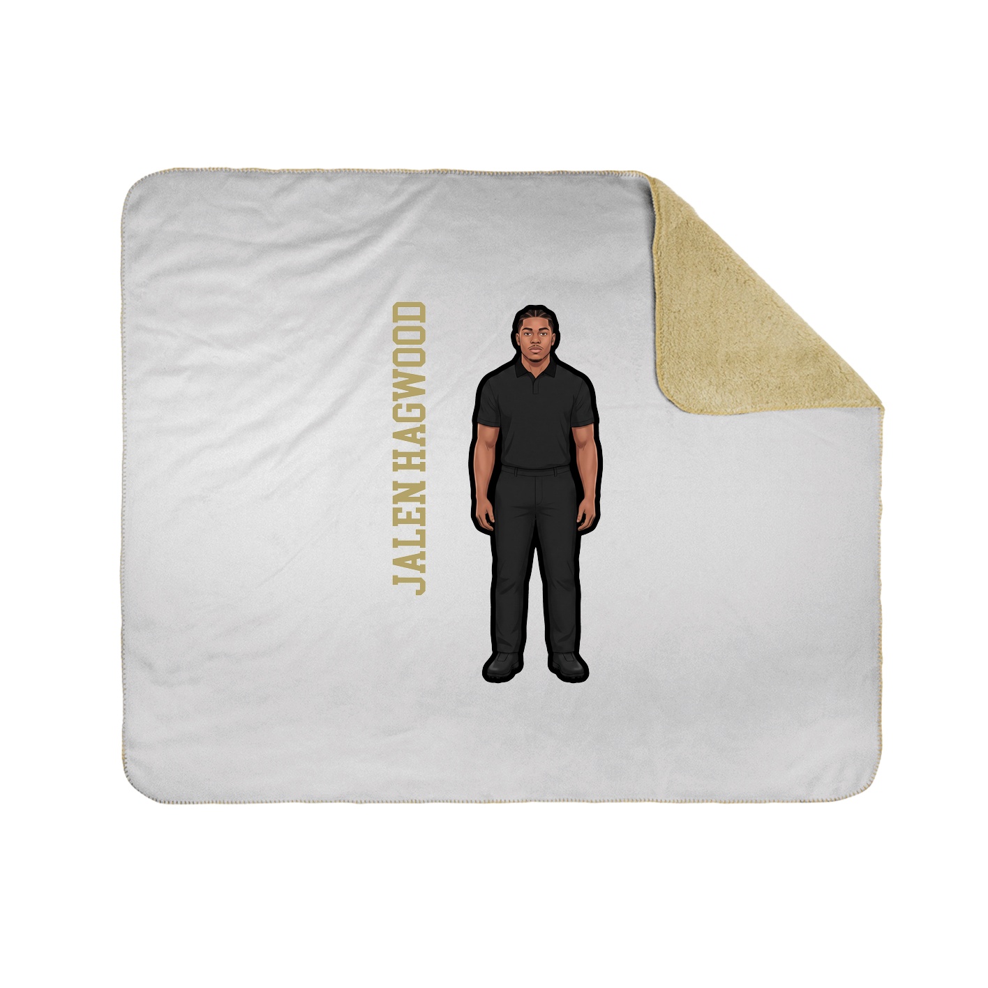Throw Blanket — Name Vertical in White