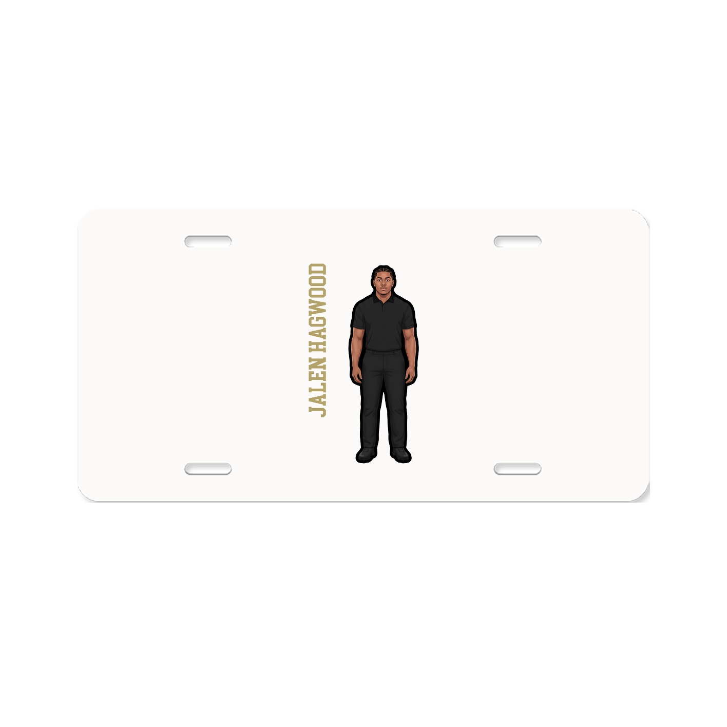 License Plate — Name Vertical in Classic