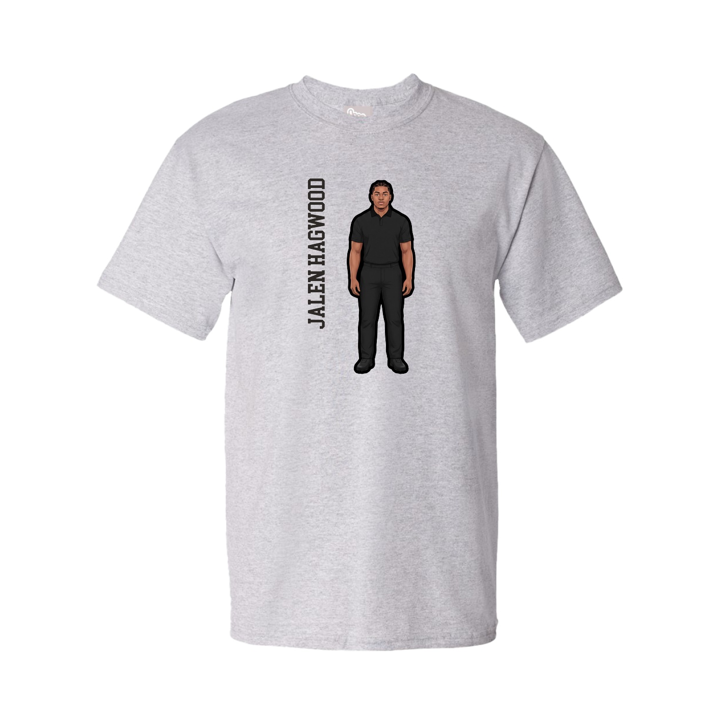 Tee — Name Vertical in Grey