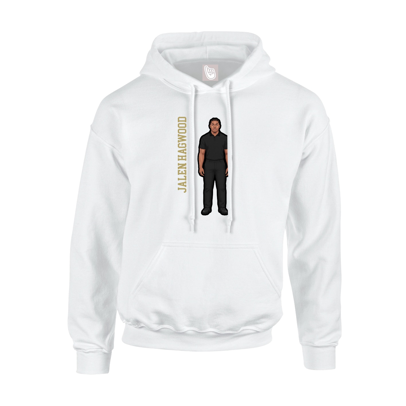 Hoodie — Name Vertical in White