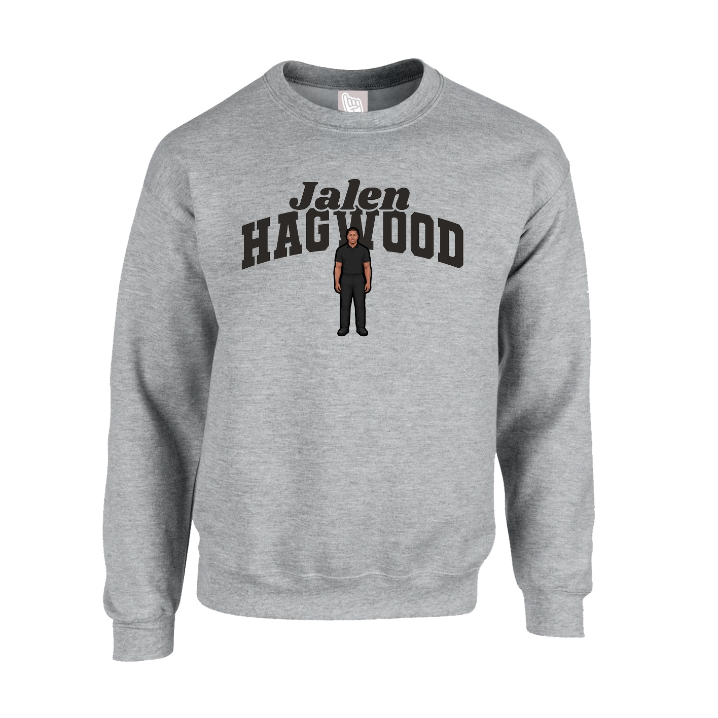 Fleece Crew — Signature Arch in Grey