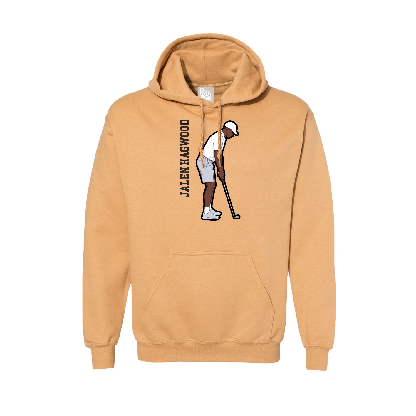 Hoodie — Name Vertical in Vegas Gold