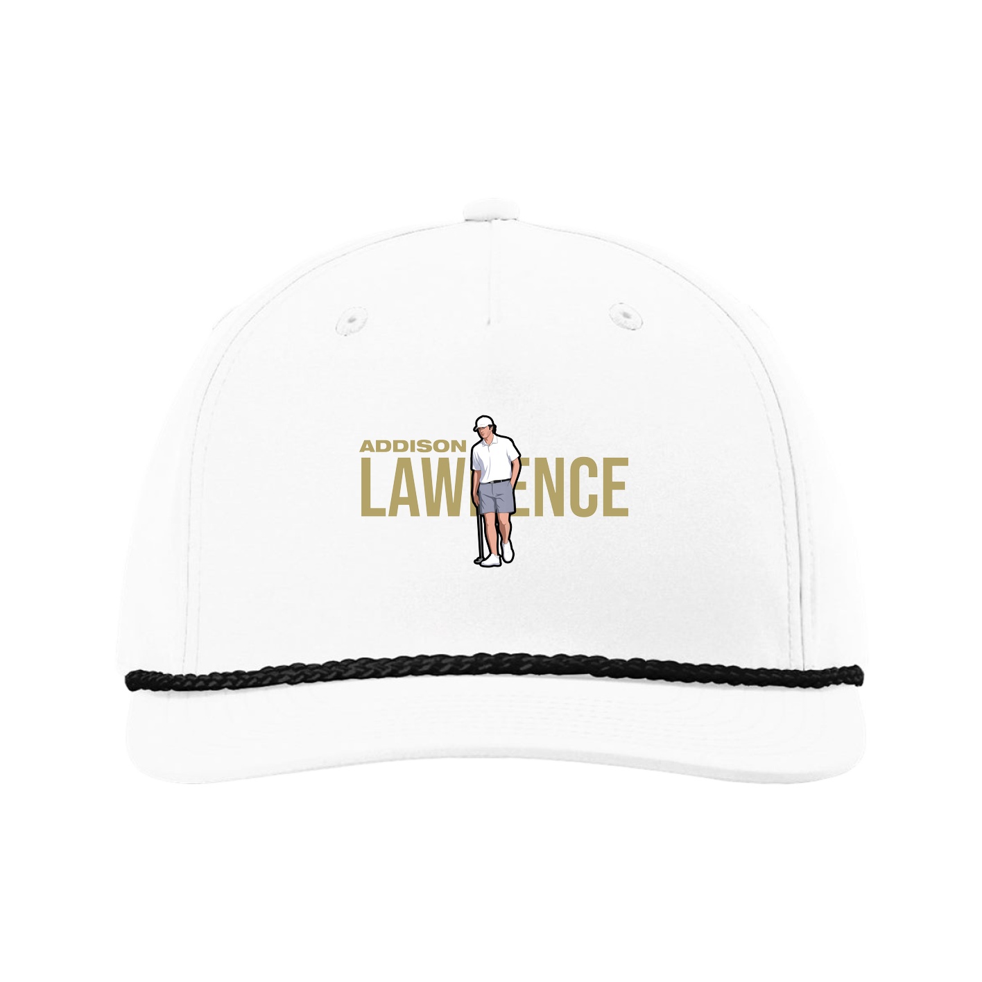 Five-Panel Classic Rope Cap — Player Name in White