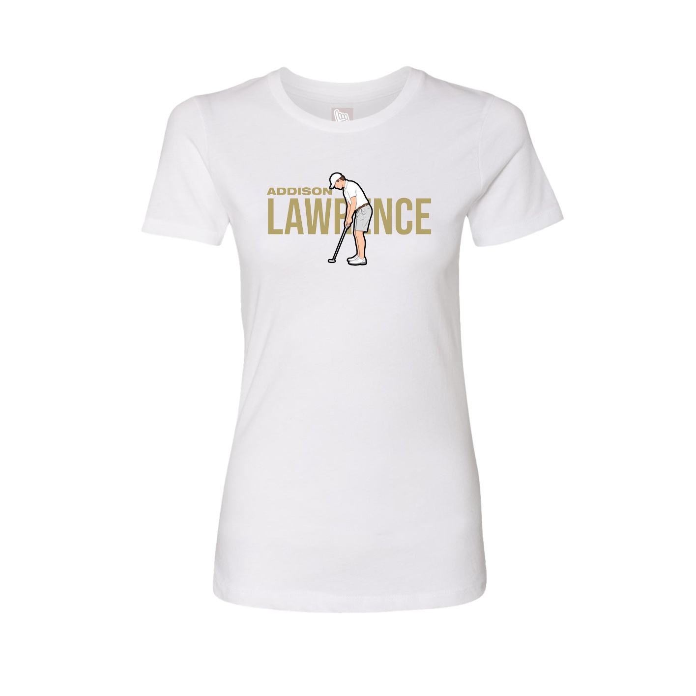 Fitted Women's Tee — Player Name in White