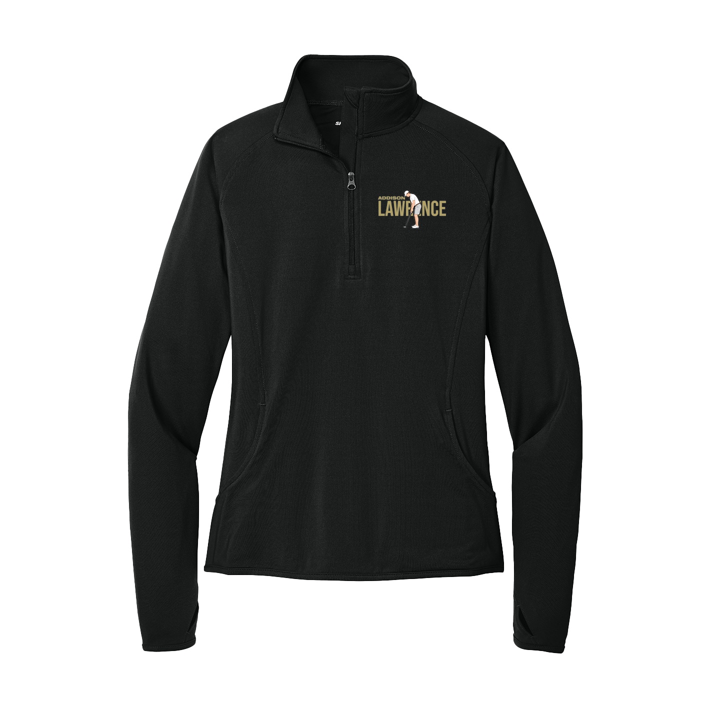 Women's Q-Zip Pullover — Player Name in Black