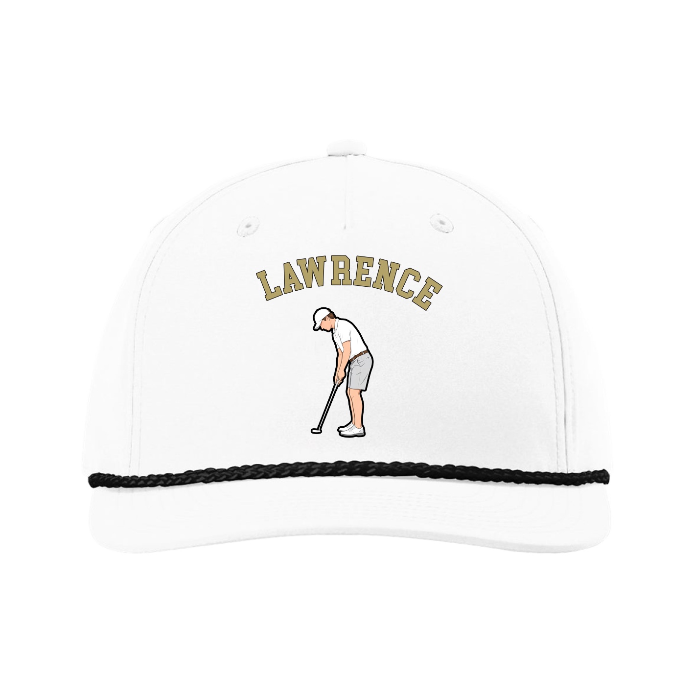 Five-Panel Classic Rope Cap — Shirsey Arch in White