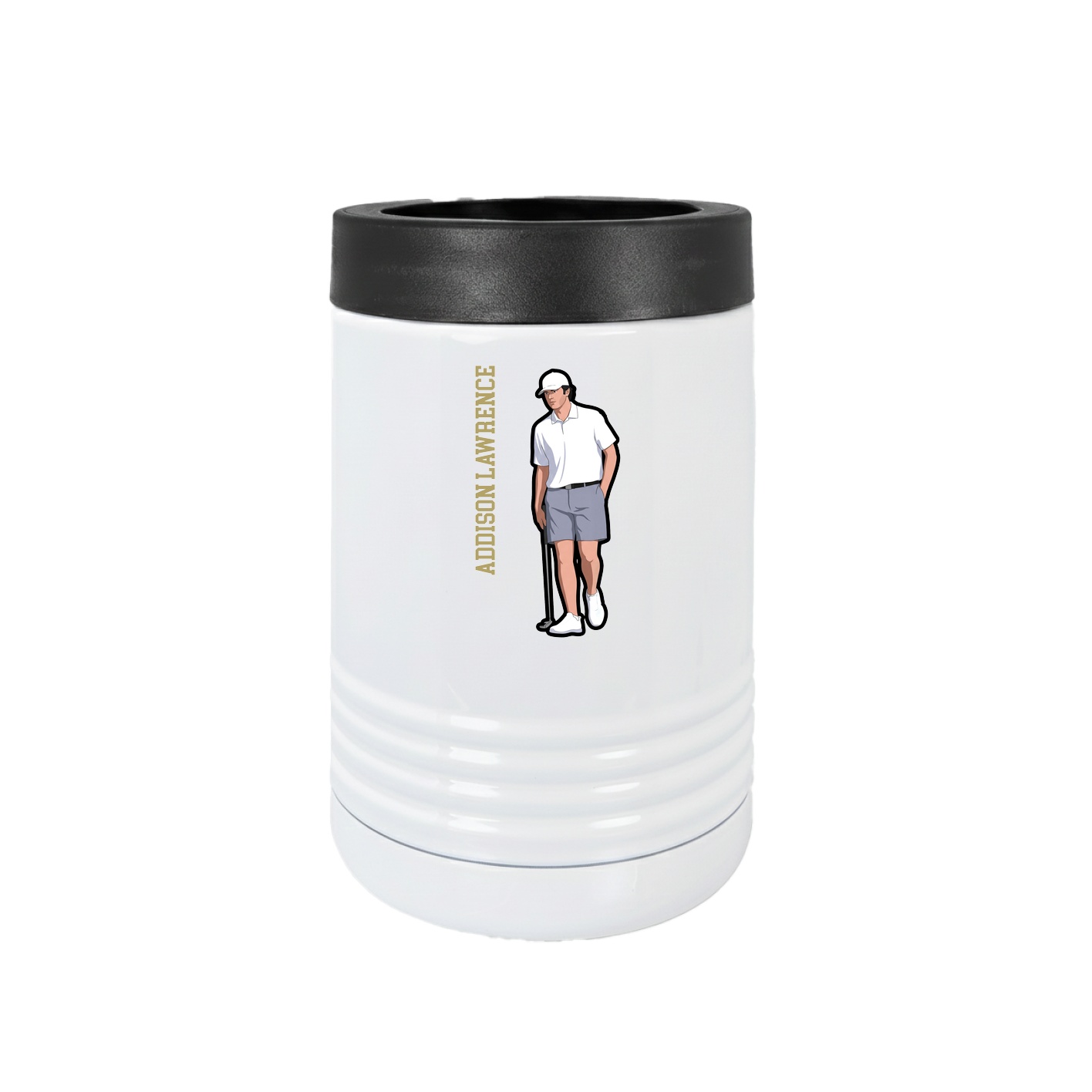 Beverage Holder — Name Vertical in White