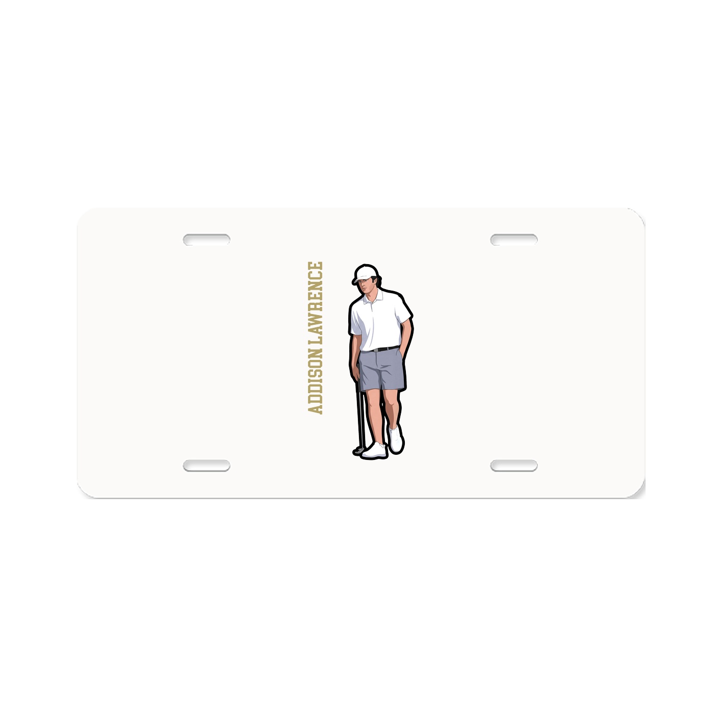 License Plate — Name Vertical in Classic