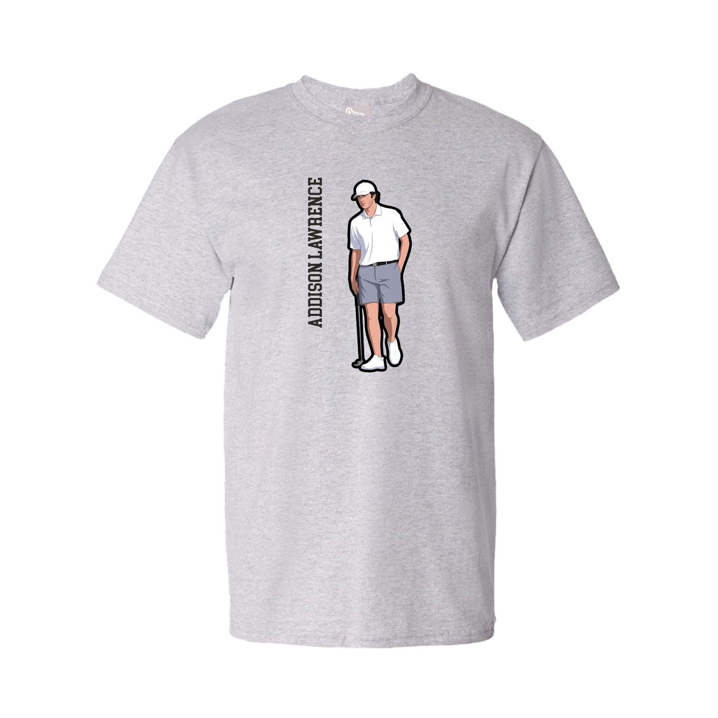 Tee — Name Vertical in Grey