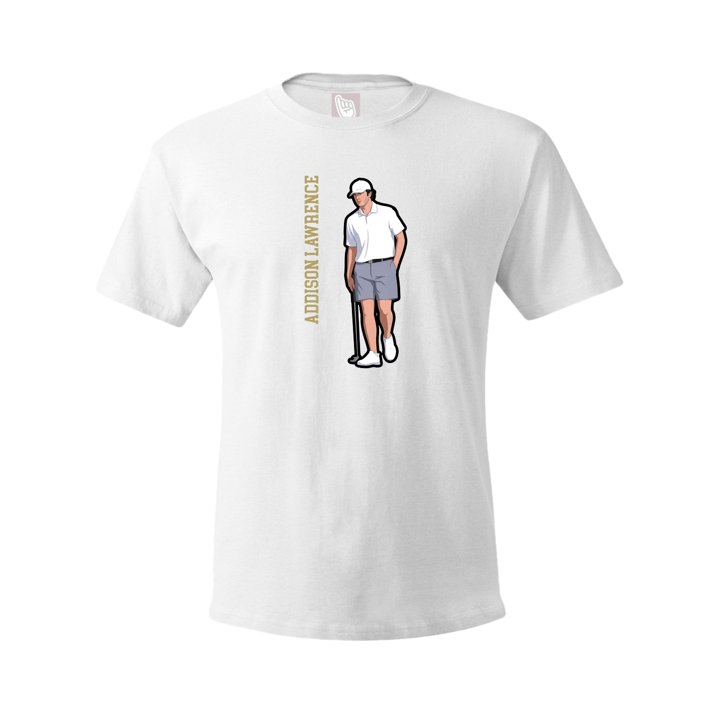 Youth Tee — Name Vertical in White