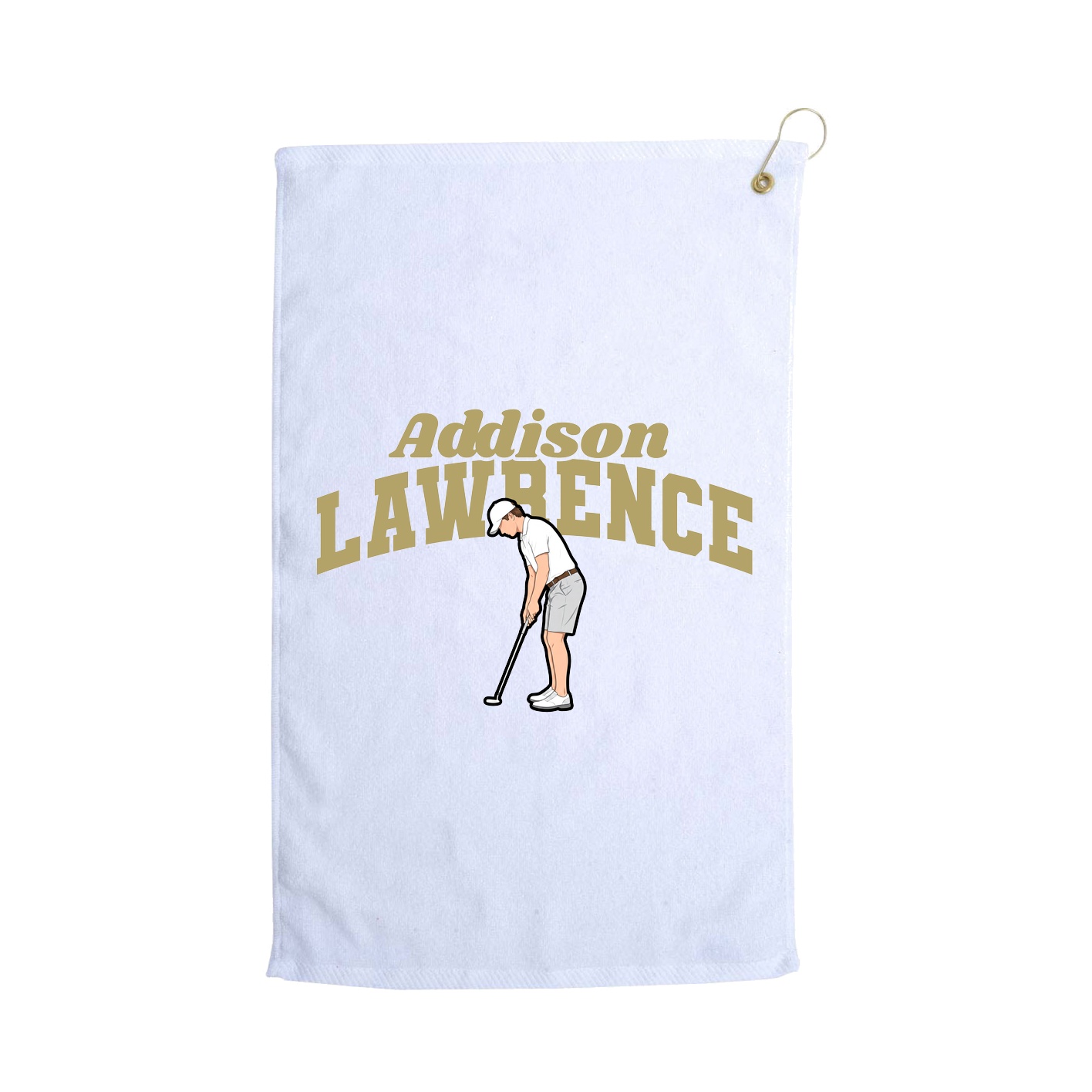 Golf Towel — Signature Arch in White