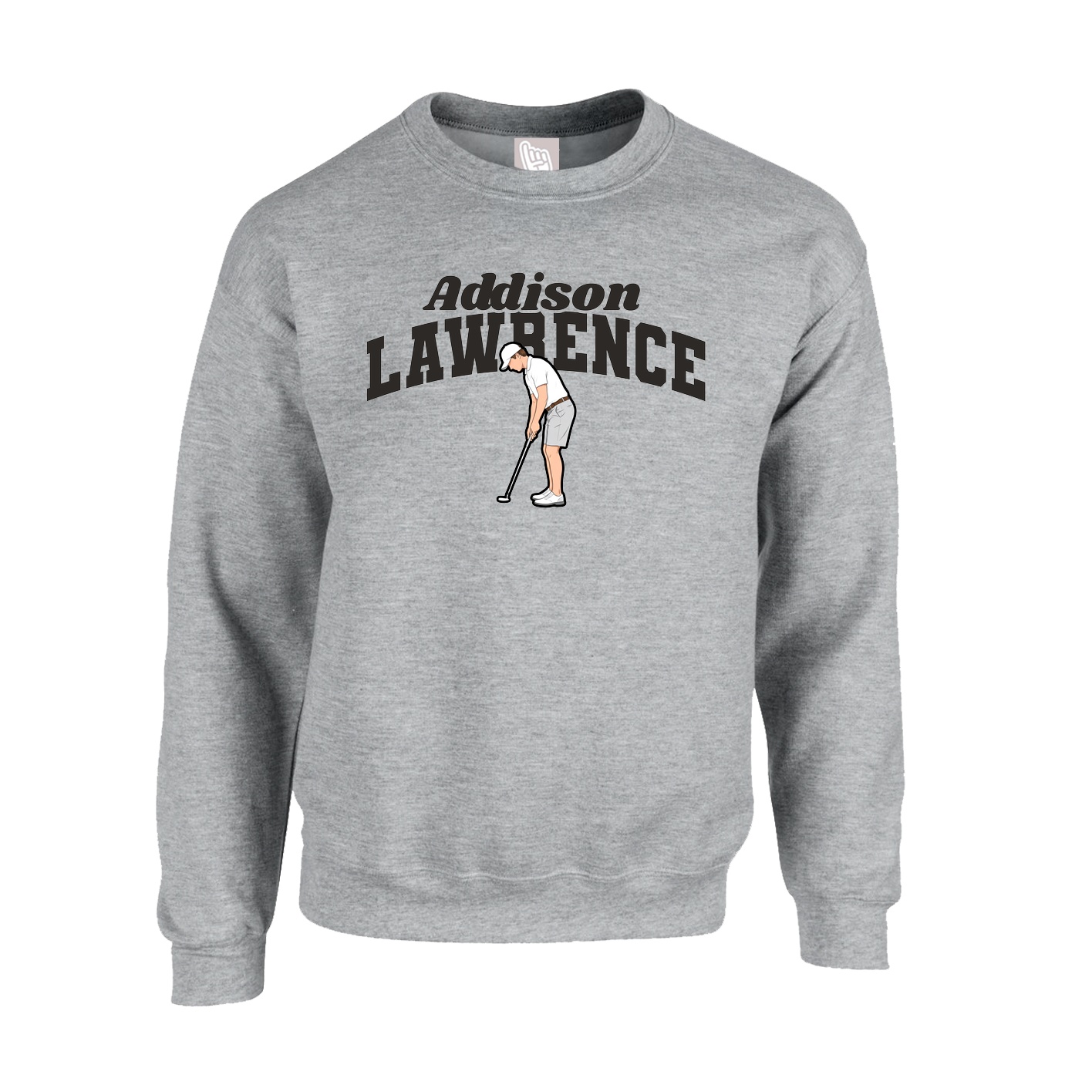 Fleece Crew — Signature Arch in Grey