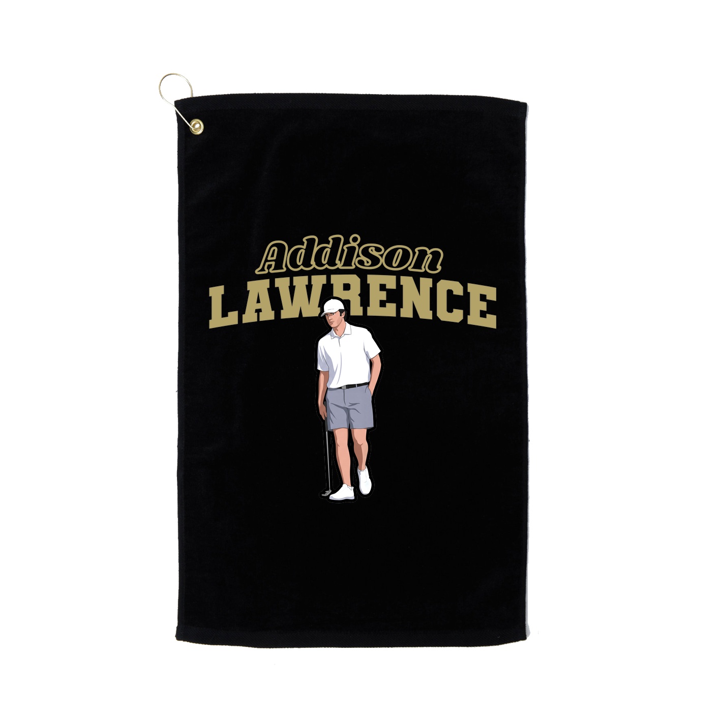 Golf Towel — Name Arch in Black