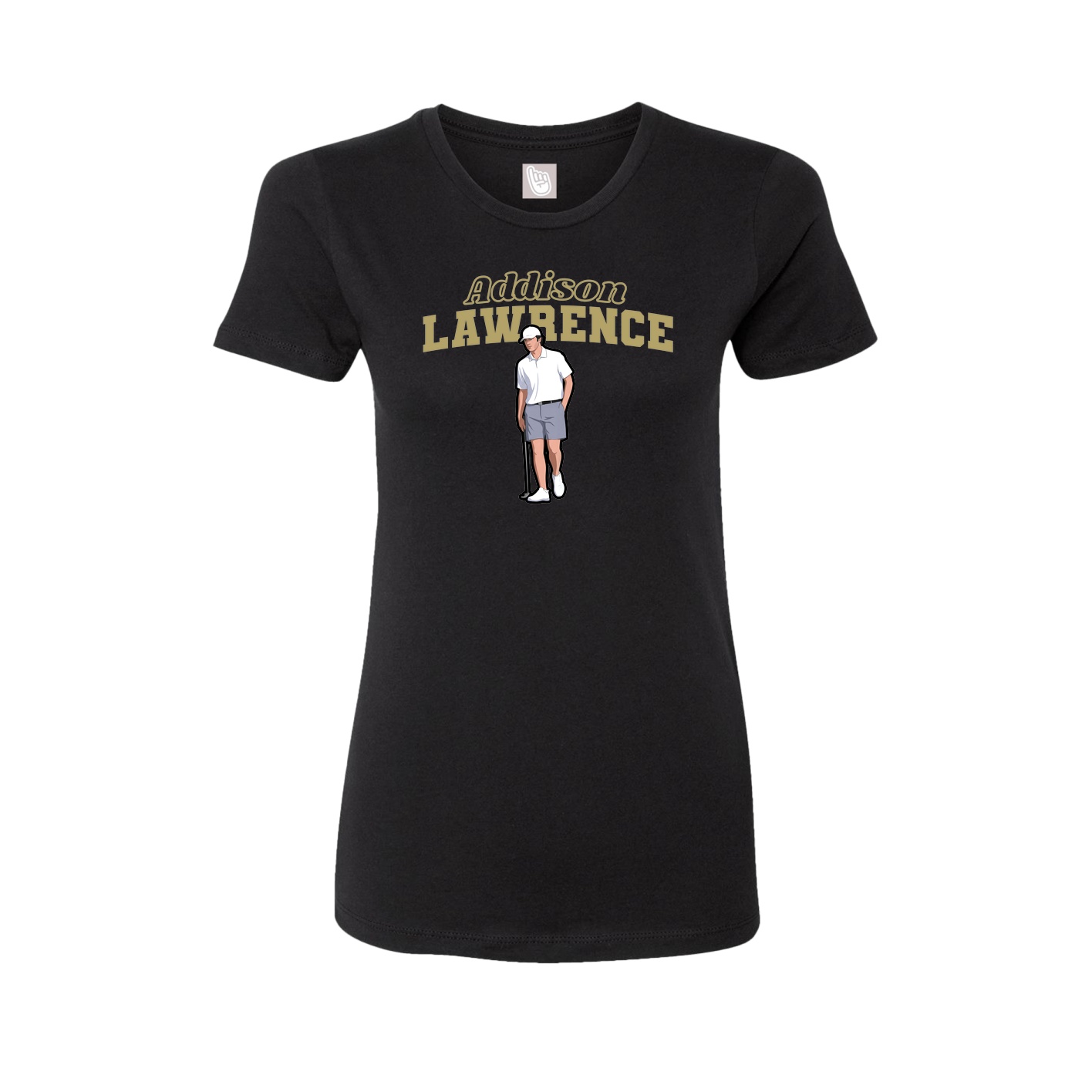 Fitted Women's Tee — Name Arch in Black