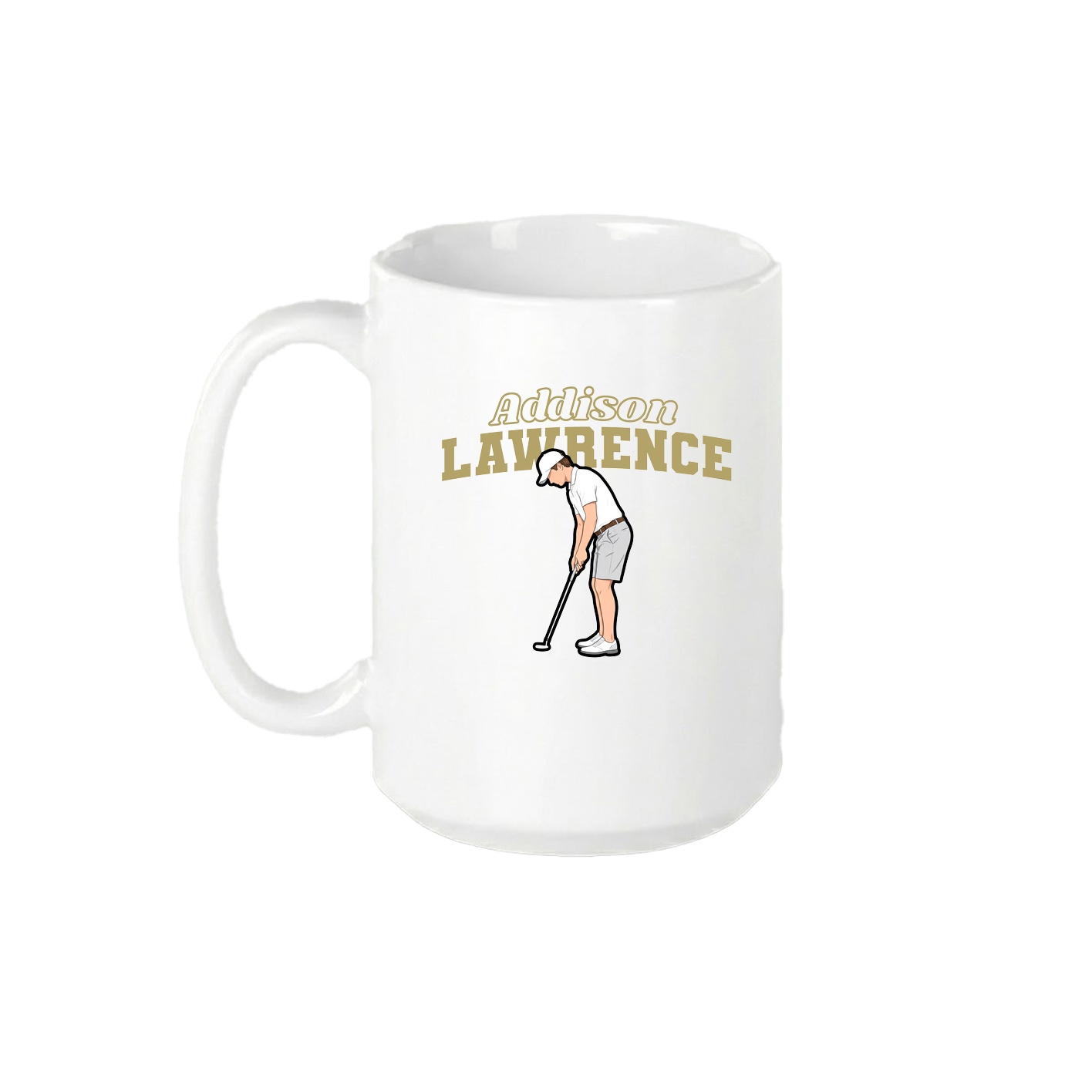 15oz Coffee Mug — Name Arch in White