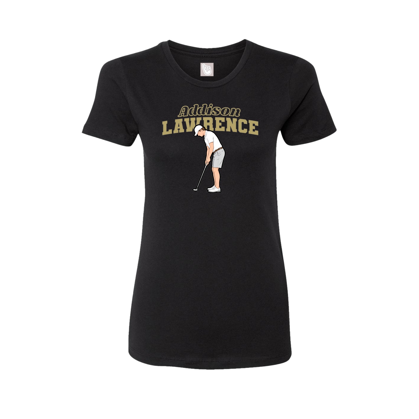 Fitted Women's Tee — Name Arch in Black