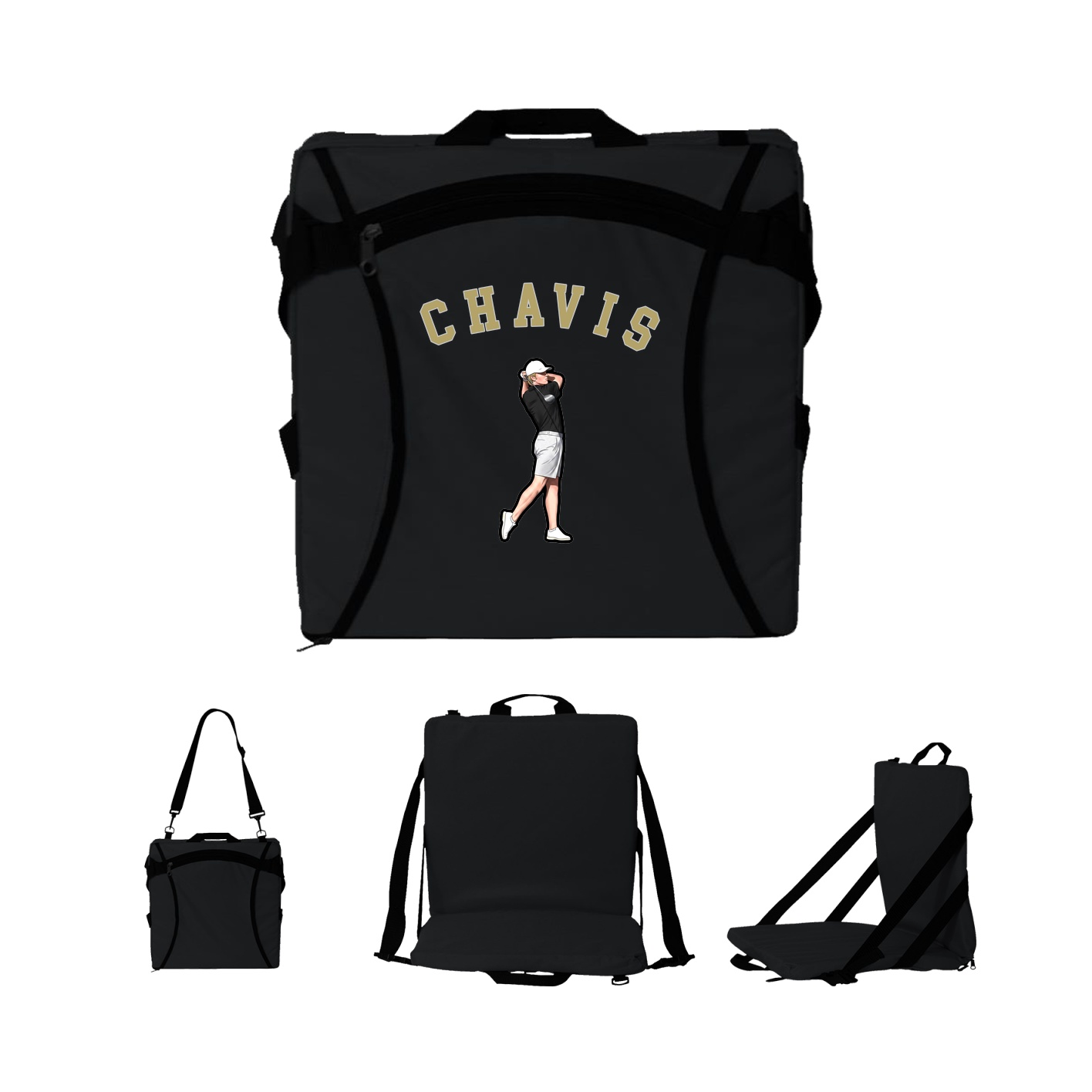 Folding Stadium Seat — Shirsey Arch in Black