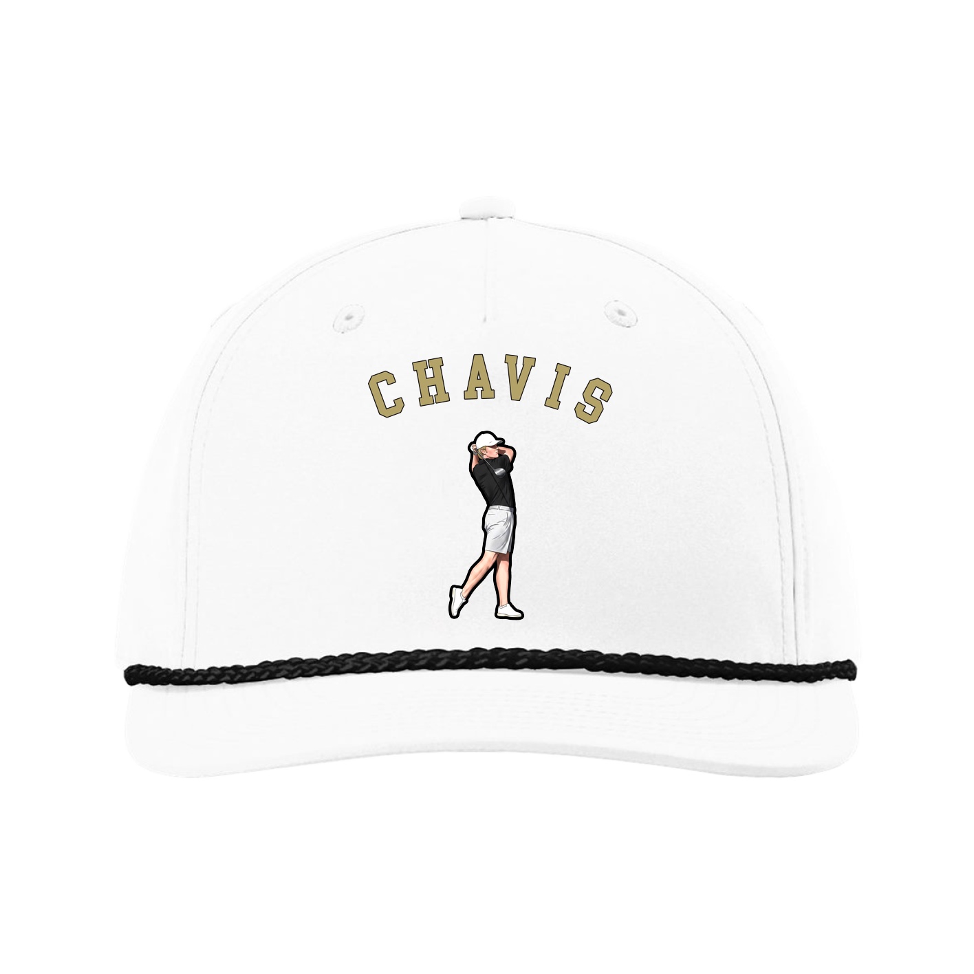 Five-Panel Classic Rope Cap — Shirsey Arch in White
