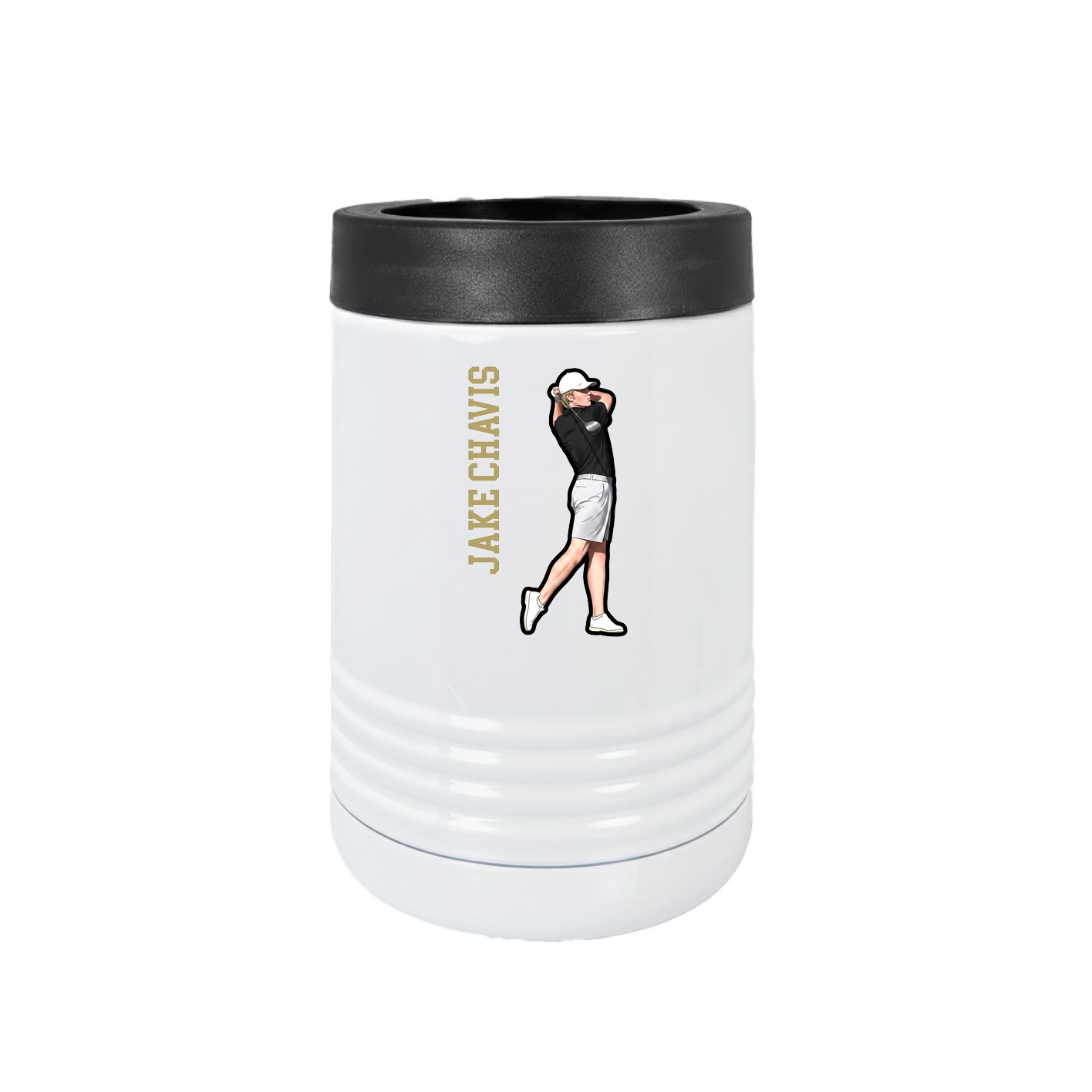 Beverage Holder — Name Vertical in White