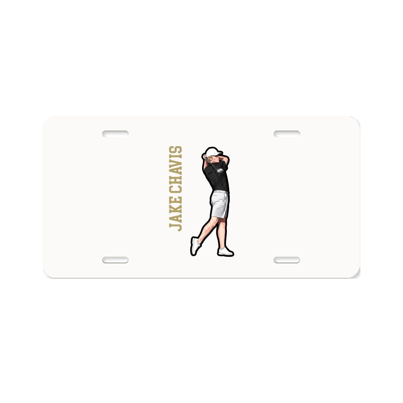 License Plate — Name Vertical in Classic