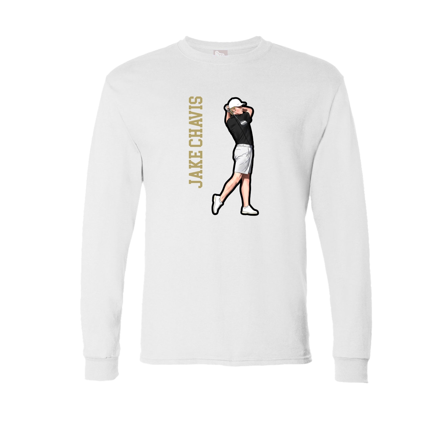 Long Sleeve Tee — Name Vertical in White