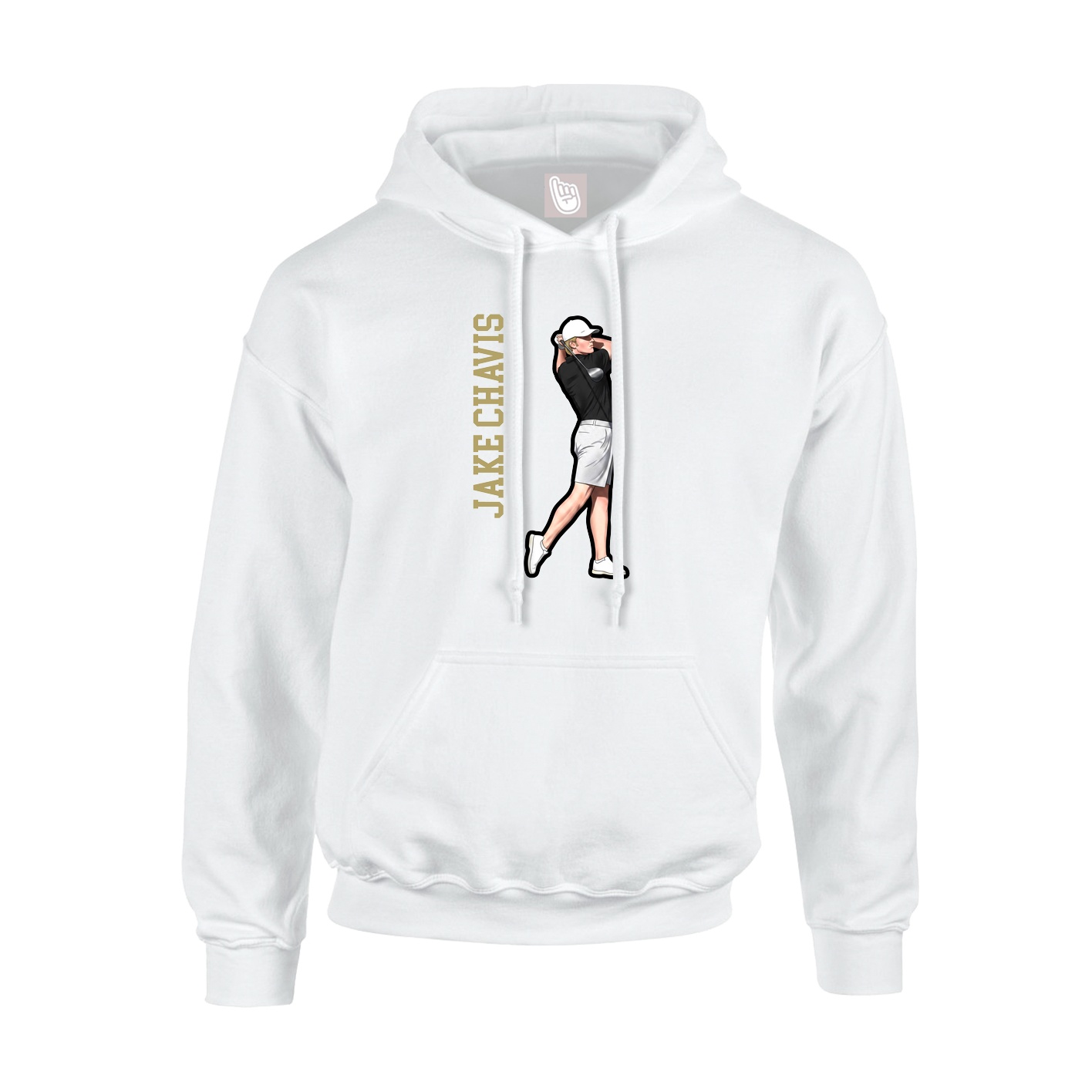 Hoodie — Name Vertical in White