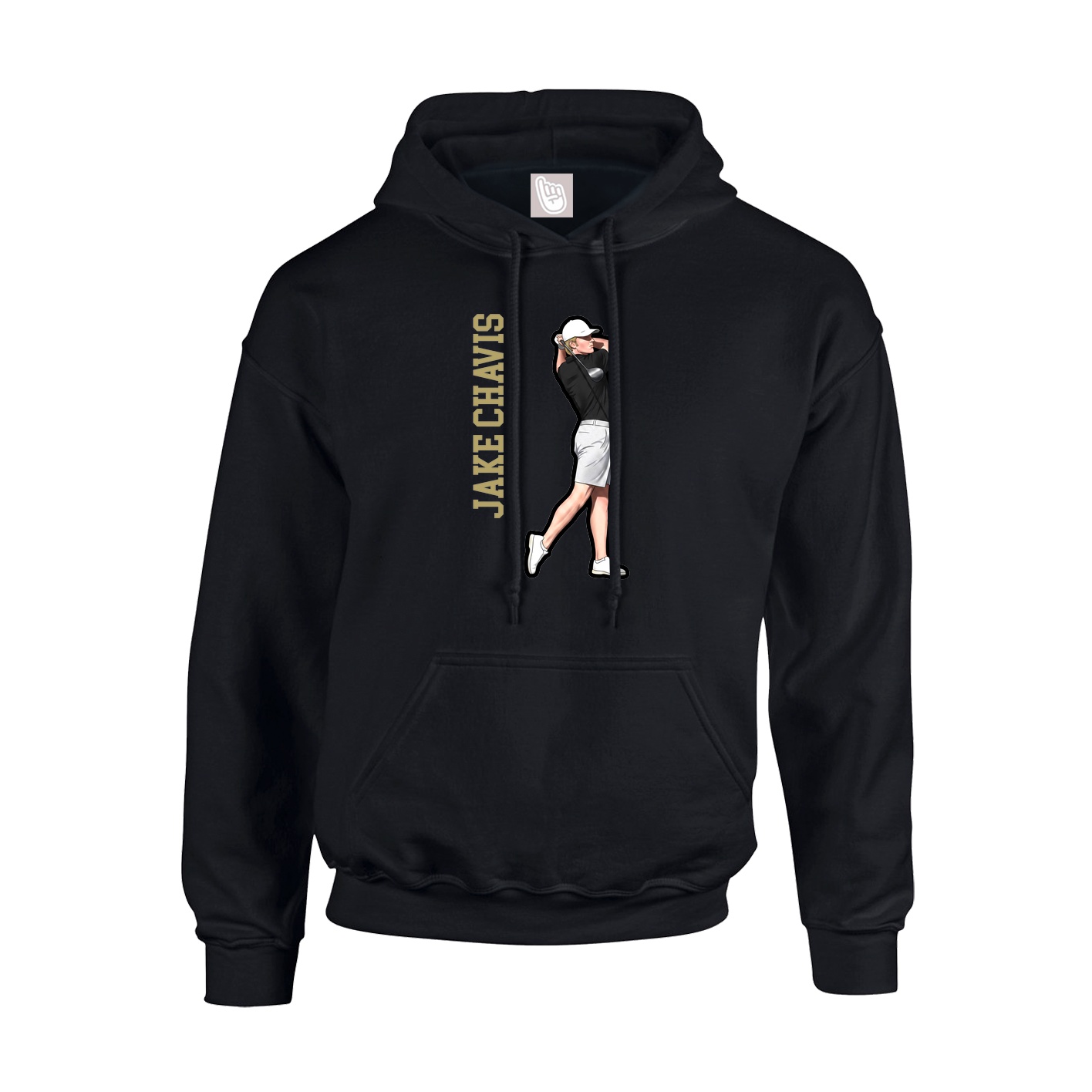 Youth Hoodie — Name Vertical in Black
