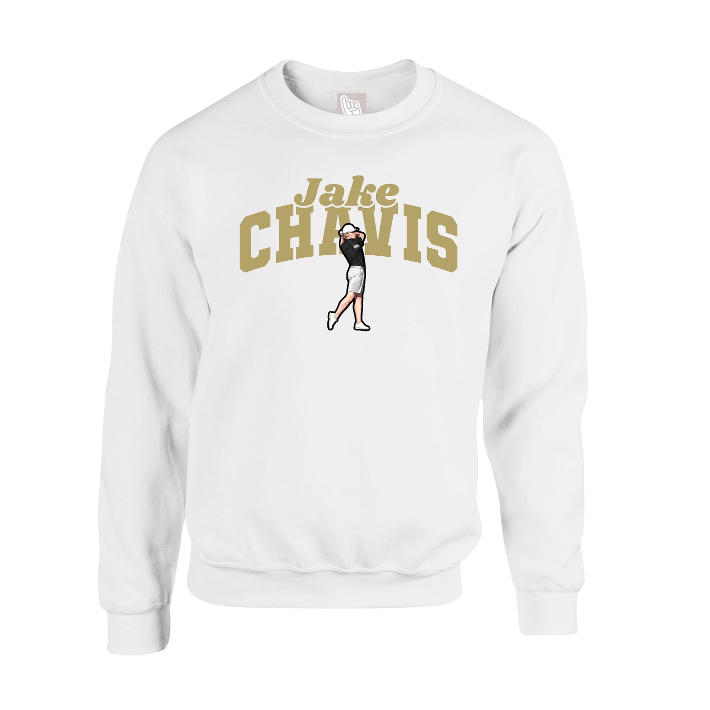 Fleece Crew — Signature Arch in White