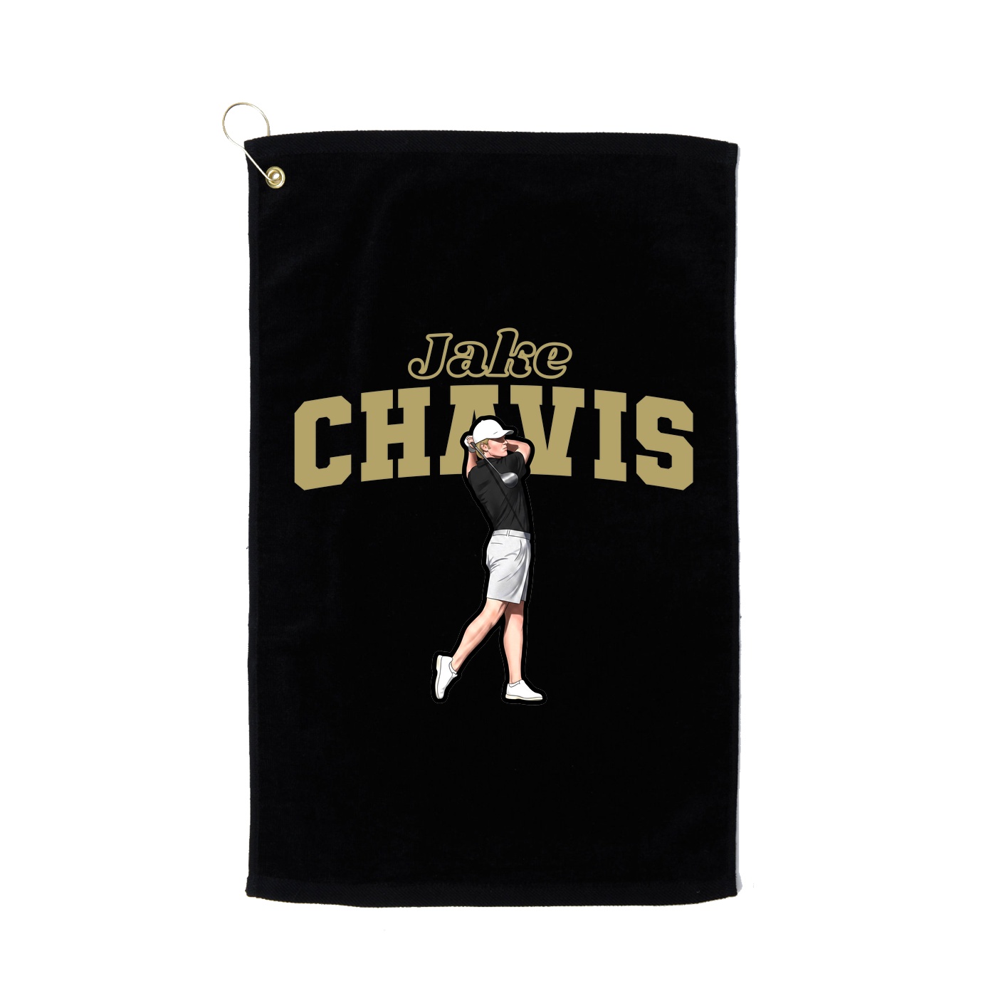 Golf Towel — Name Arch in Black