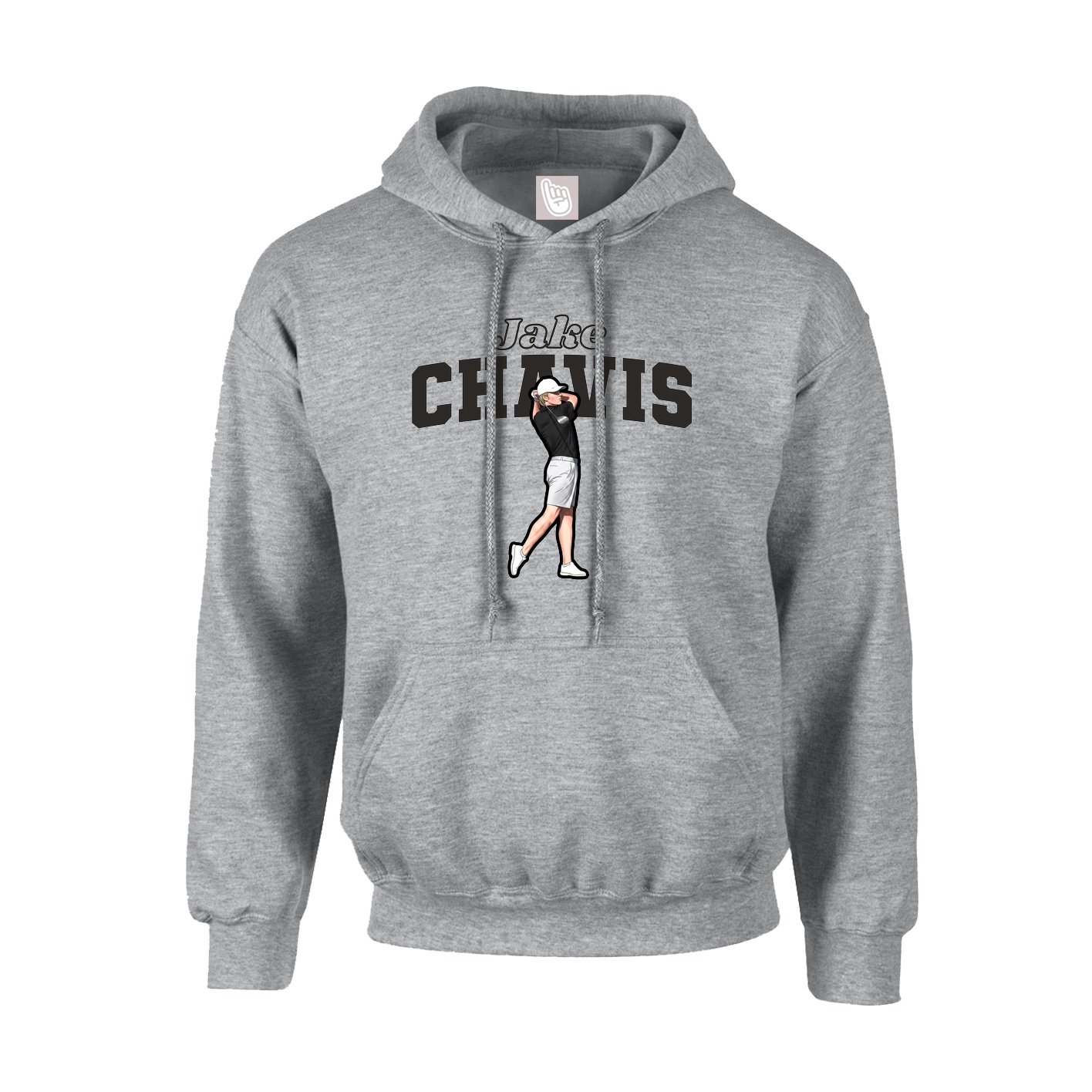 Youth Hoodie — Name Arch in Grey