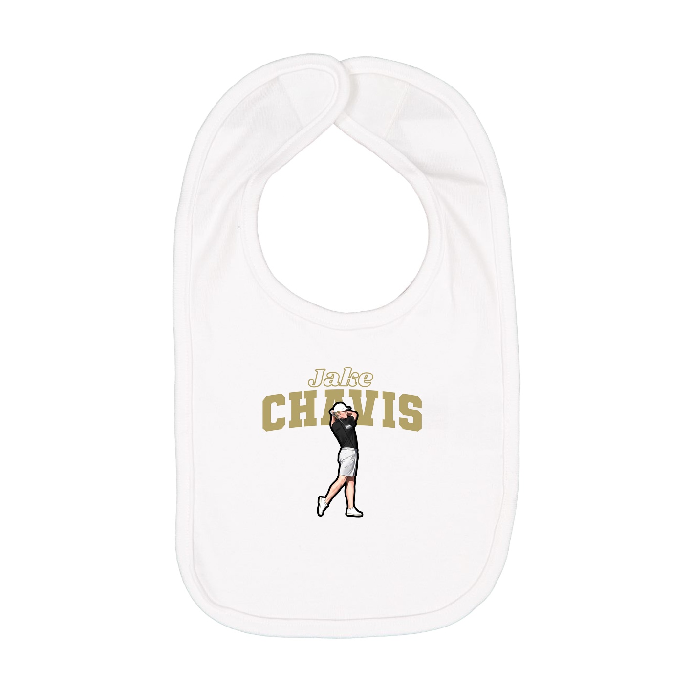 Infant Bib — Name Arch in White