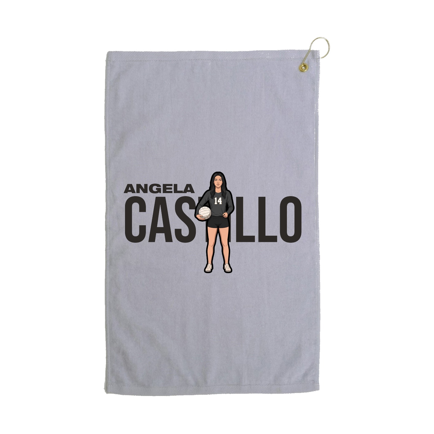 Golf Towel — Player Name in Grey