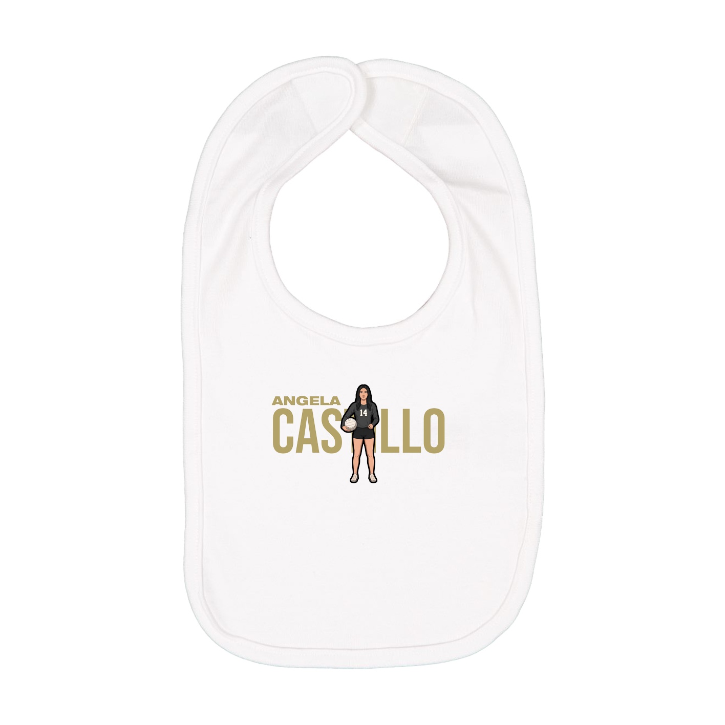 Infant Bib — Player Name in White