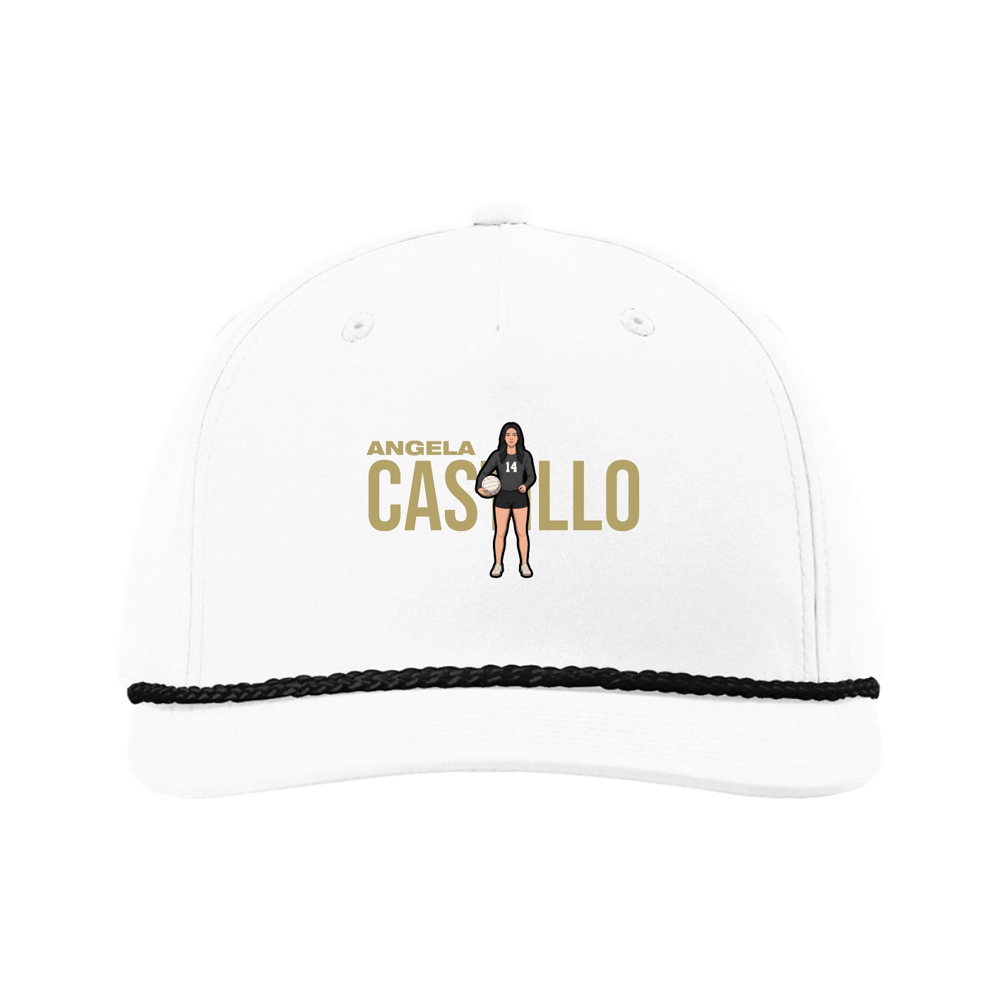 Five-Panel Classic Rope Cap — Player Name in White