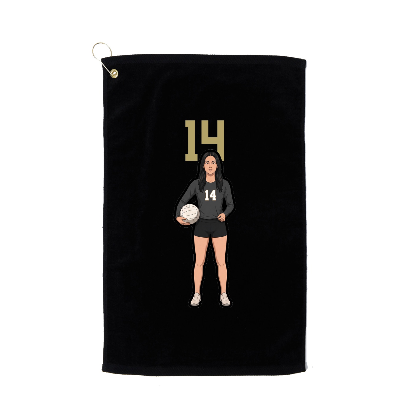 Golf Towel — Number Top in Black