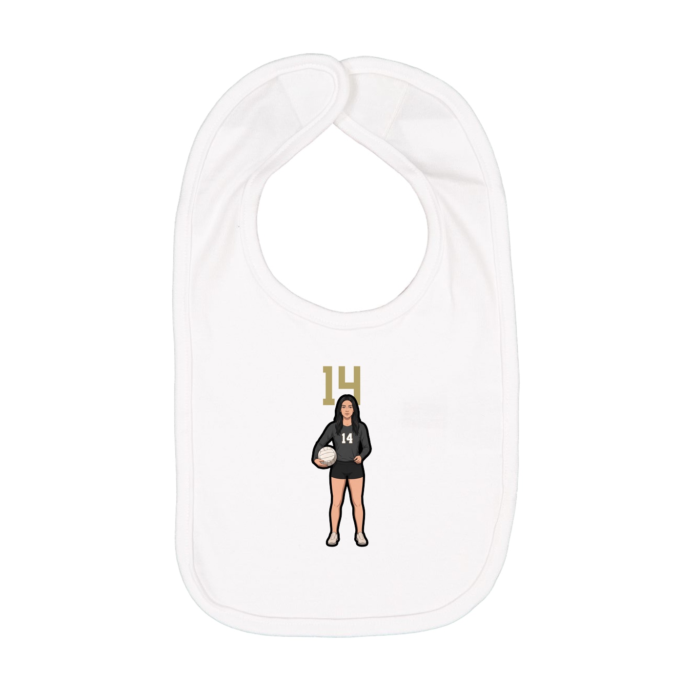 Infant Bib — Number Top in White