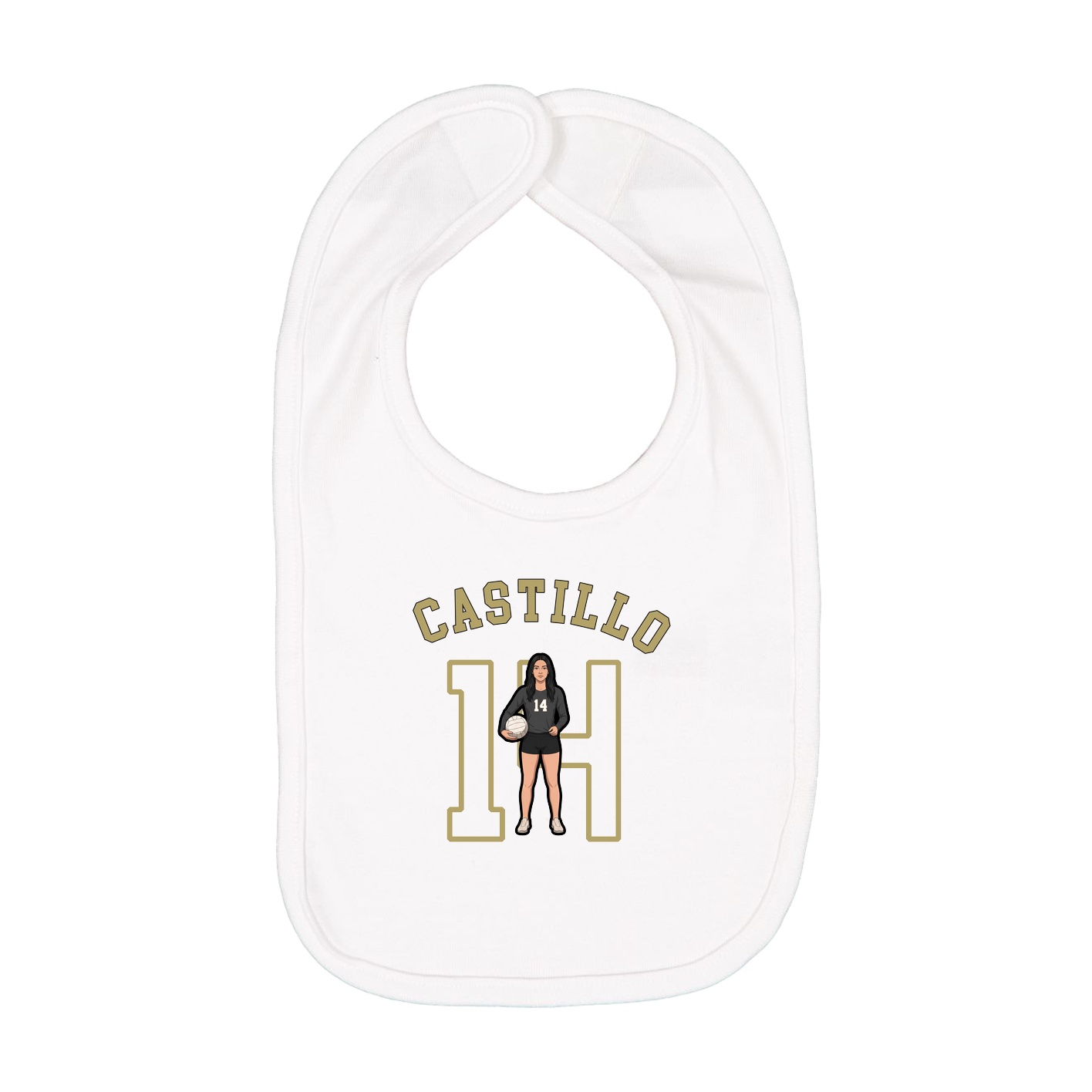 Infant Bib — Shirsey Arch in White