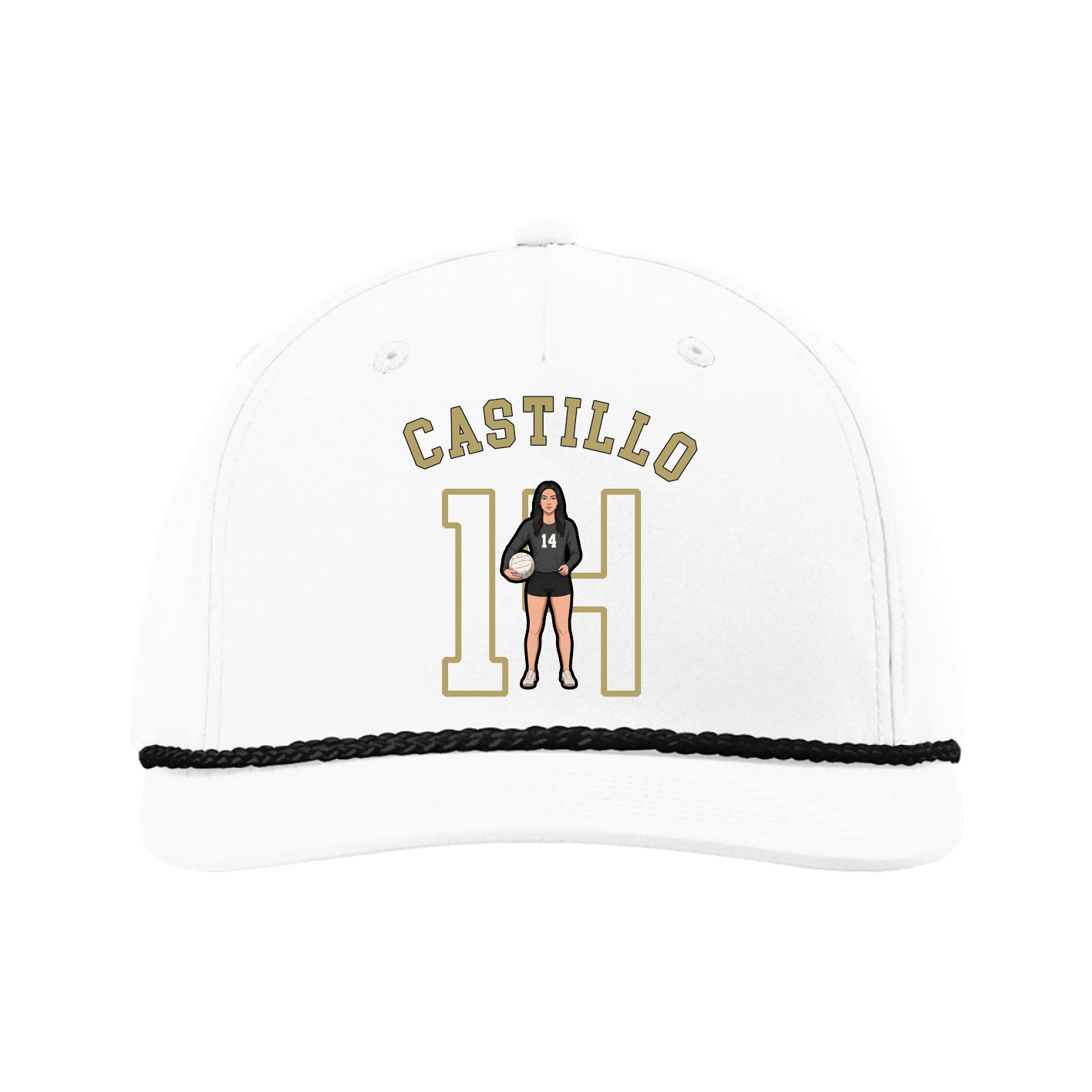 Five-Panel Classic Rope Cap — Shirsey Arch in White