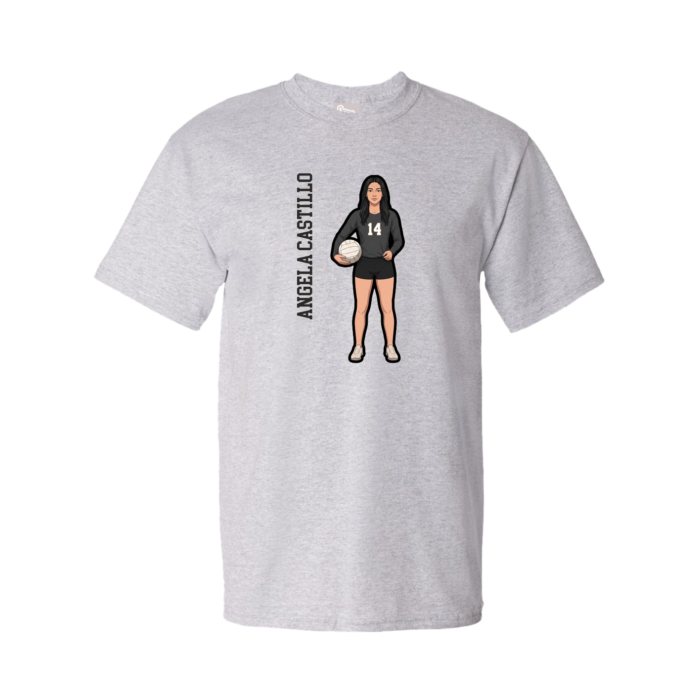 Tee — Name Vertical in Grey