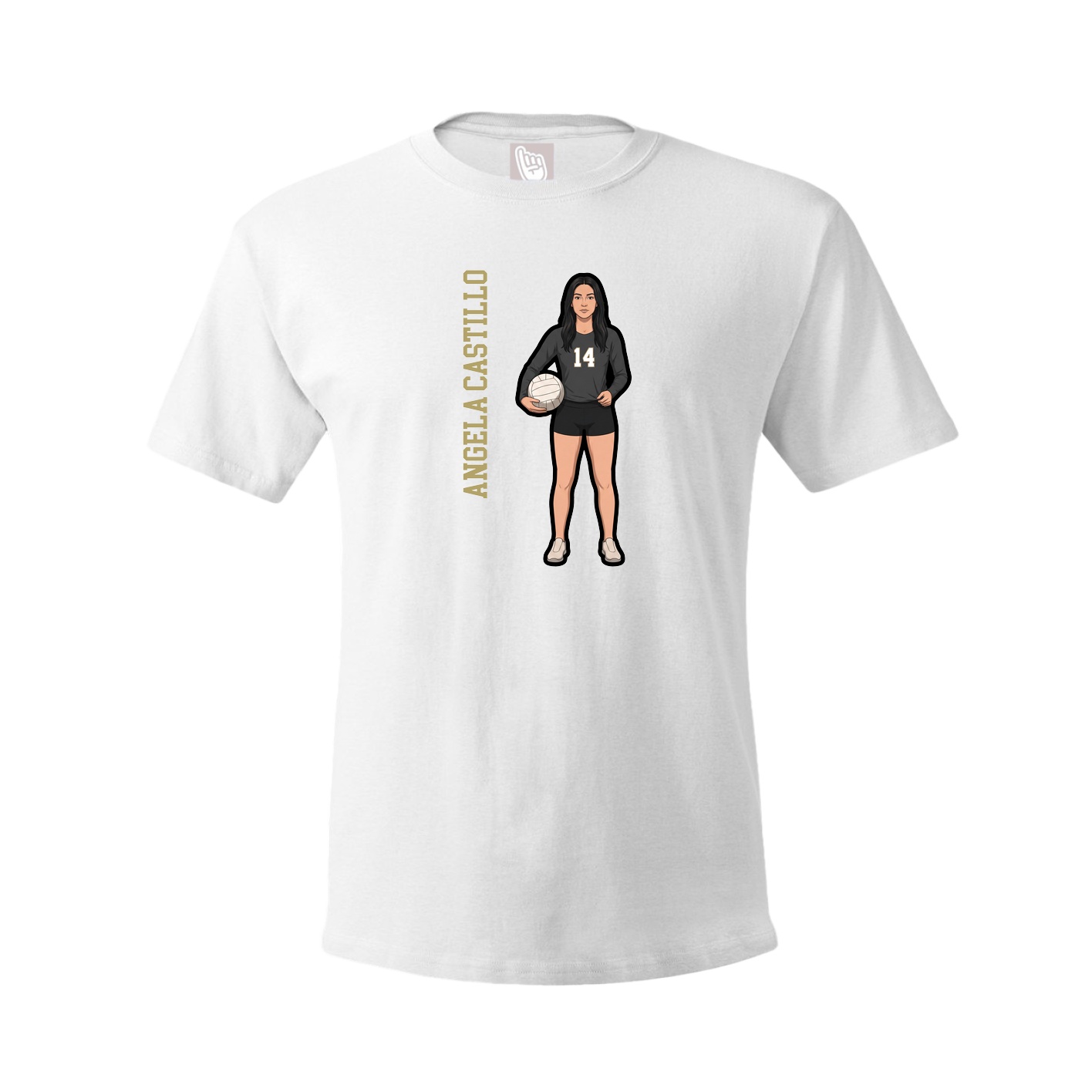 Youth Tee — Name Vertical in White