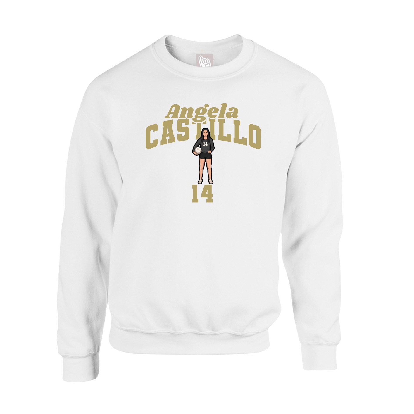 Fleece Crew — Signature Arch in White