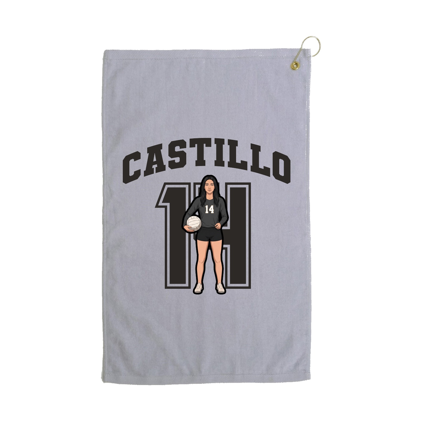 Golf Towel — Number in Grey