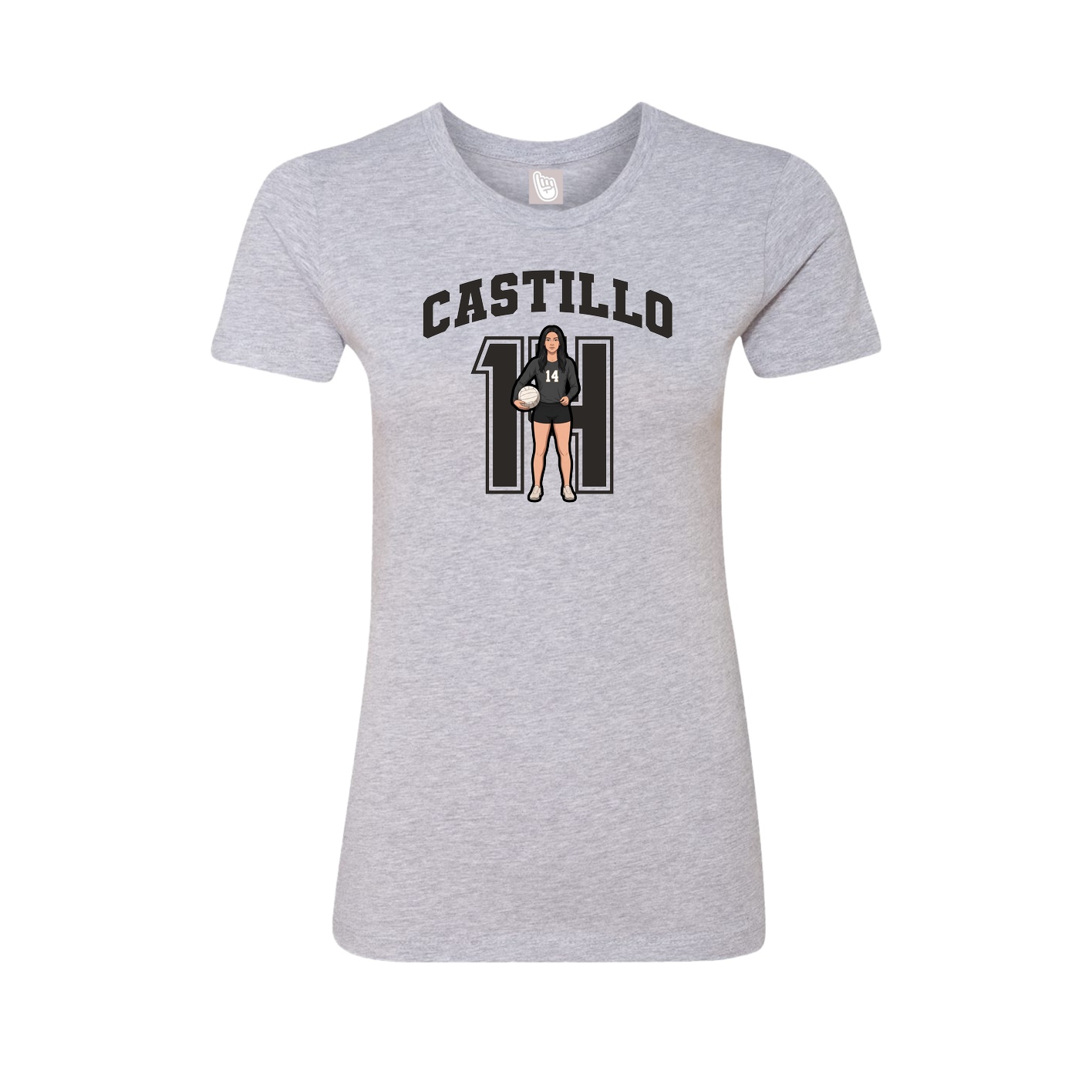 Fitted Women's Tee — Number in Grey