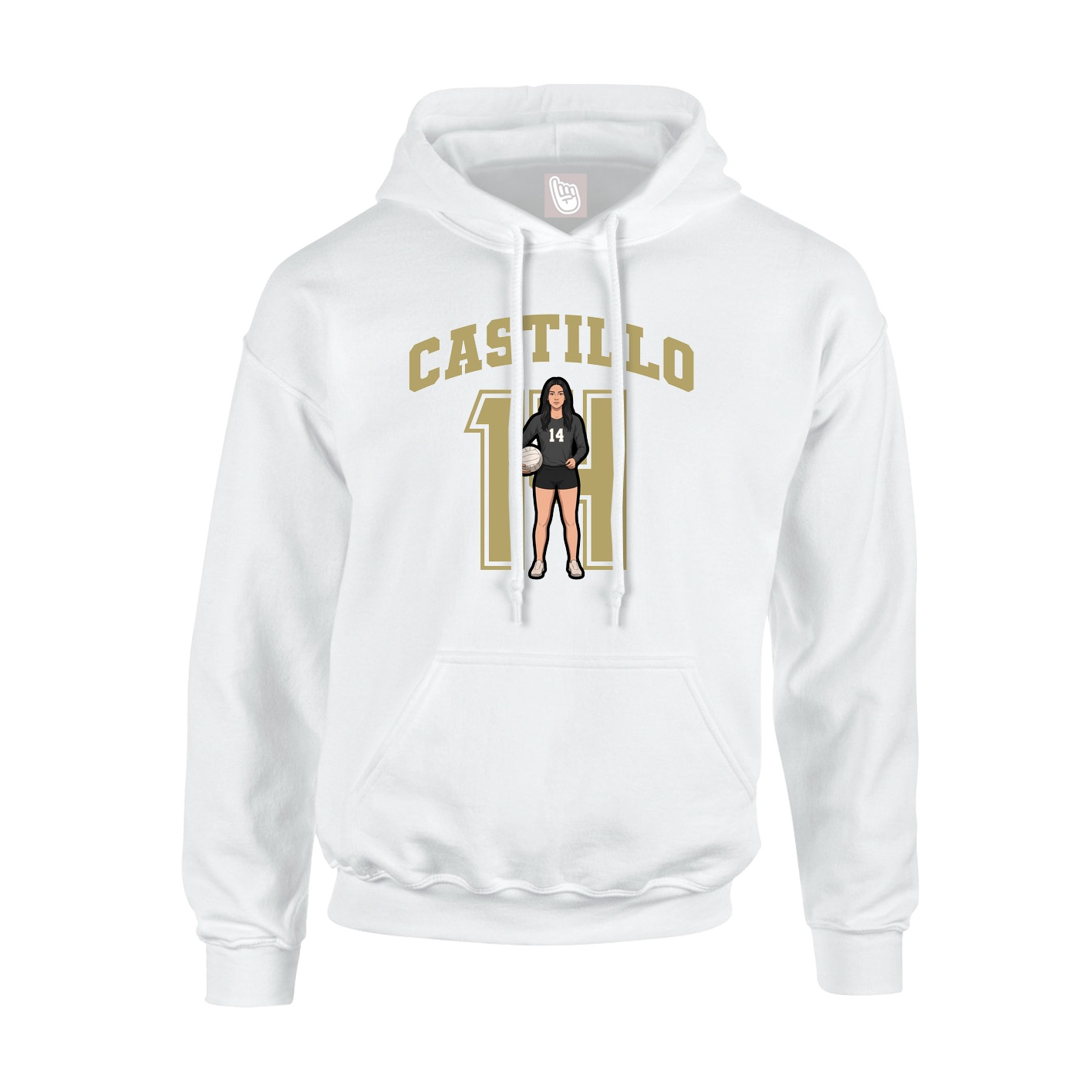 Youth Hoodie — Number in White