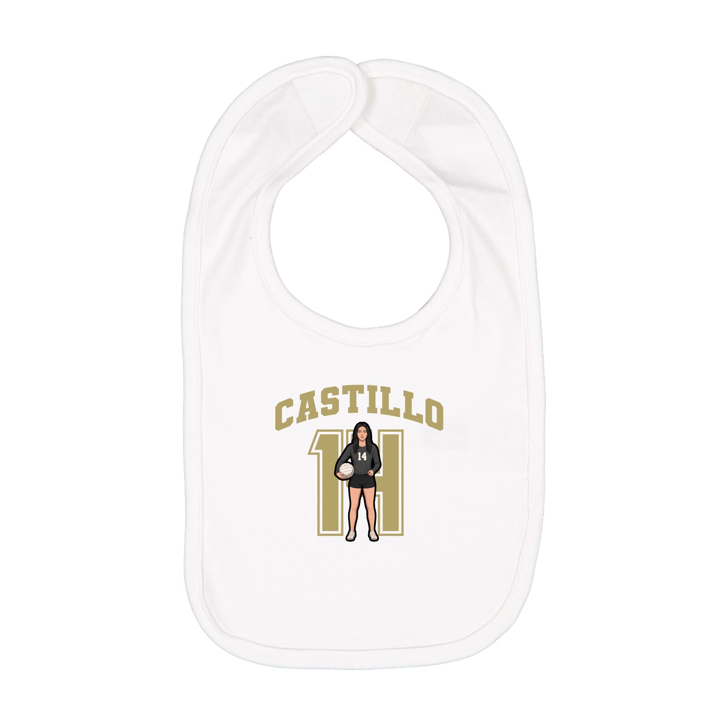 Infant Bib — Number in White