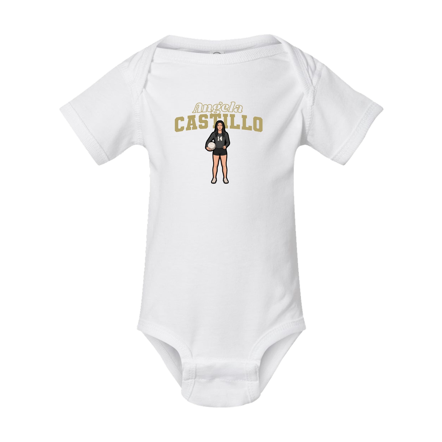 Baby Onesie — Name Arch in White