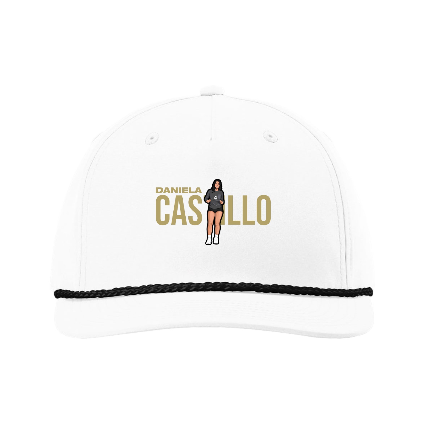 Five-Panel Classic Rope Cap — Player Name in White