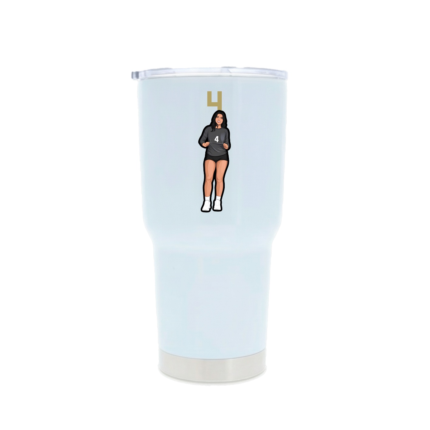 30oz Stainless Steel Tumbler — Number Top in White