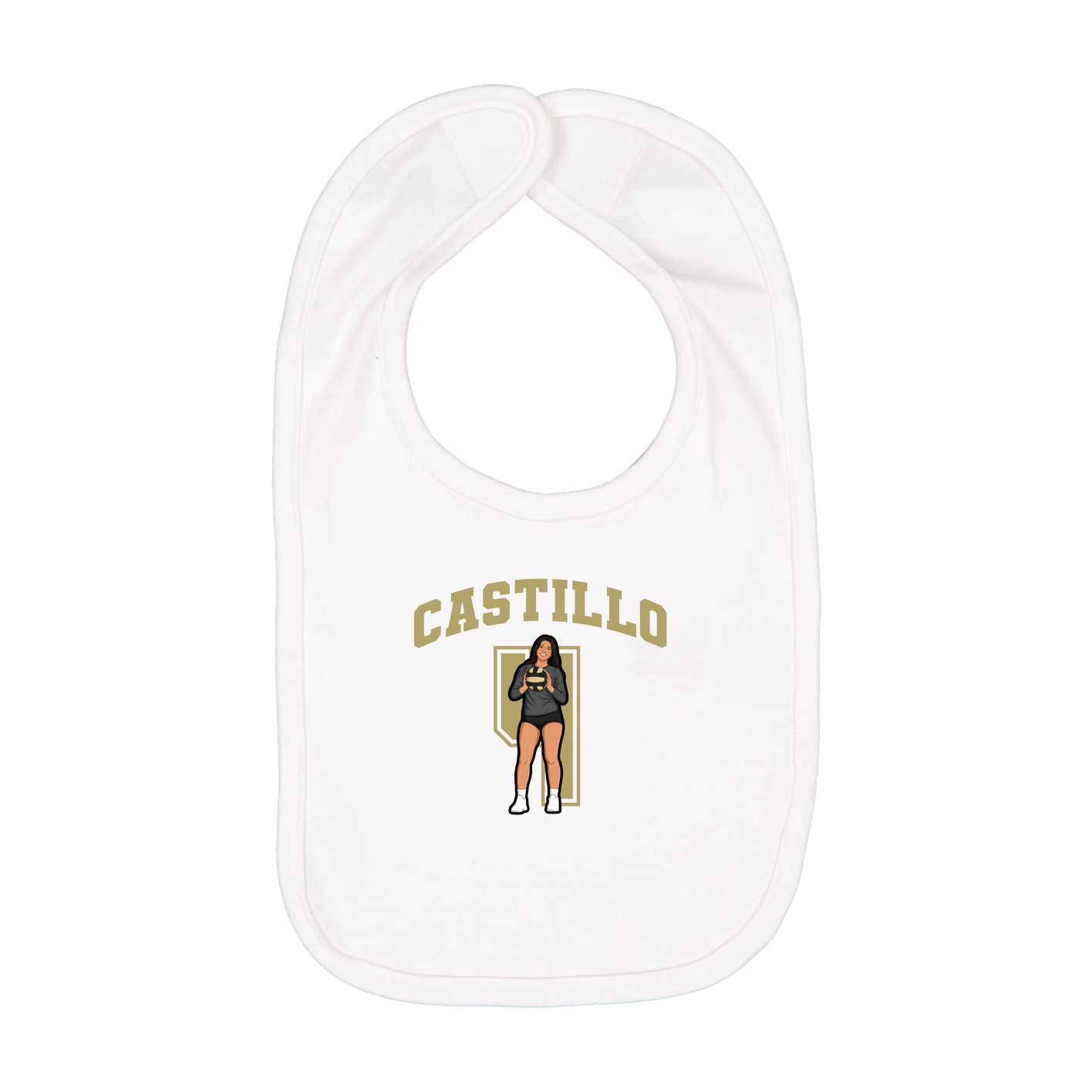 Infant Bib — Number in White